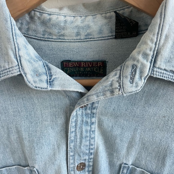 Vintage Light Blue Denim Shirt - Picture 3 of 4